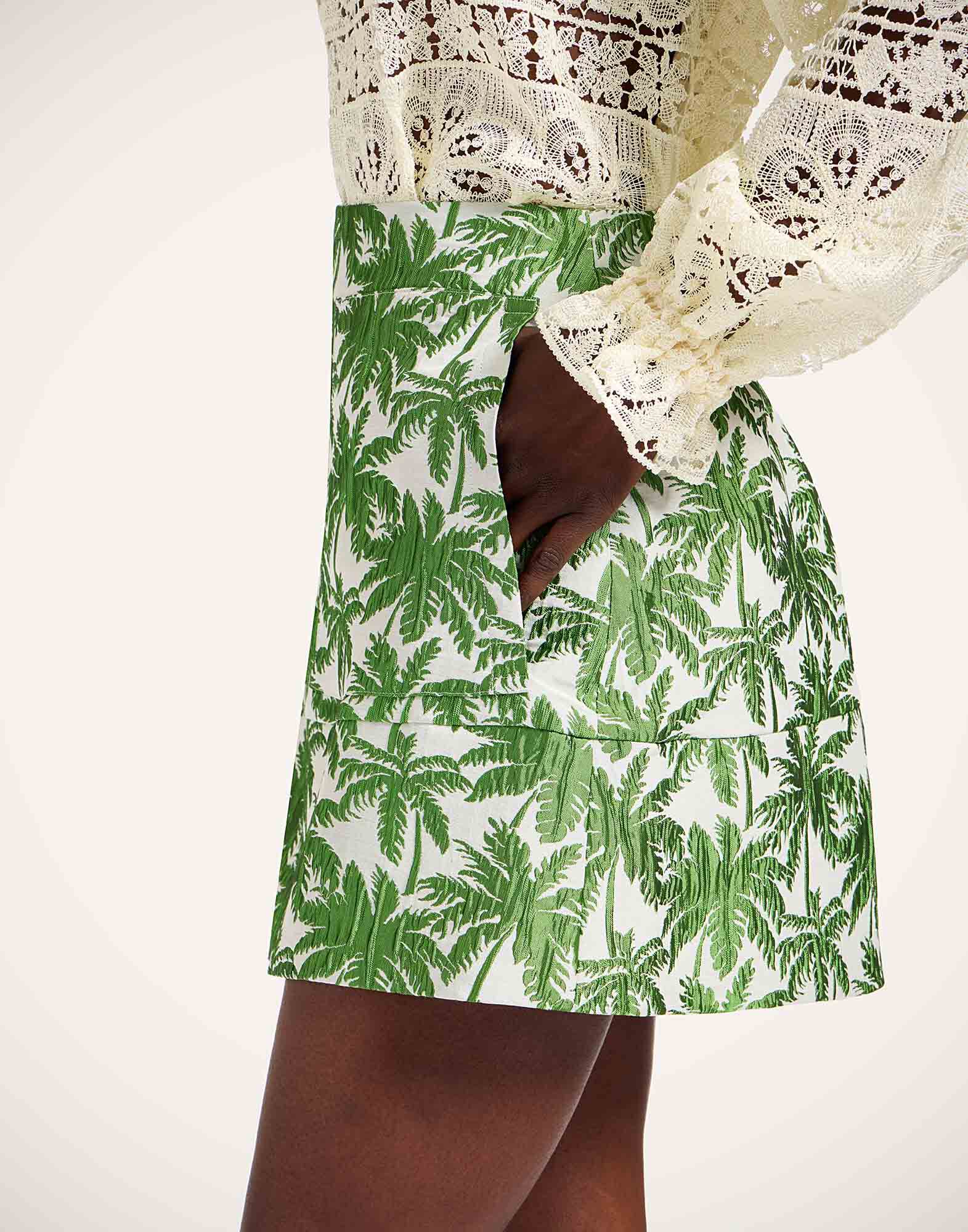 La DoubleJ Short Skirt Tropicana White SKI0027JCQ112TRC03WH01