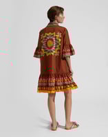 La DoubleJ Choux Dress La DoubleJ Choux Dress Sunset Verde Placée DRE0205COT015SUS0004