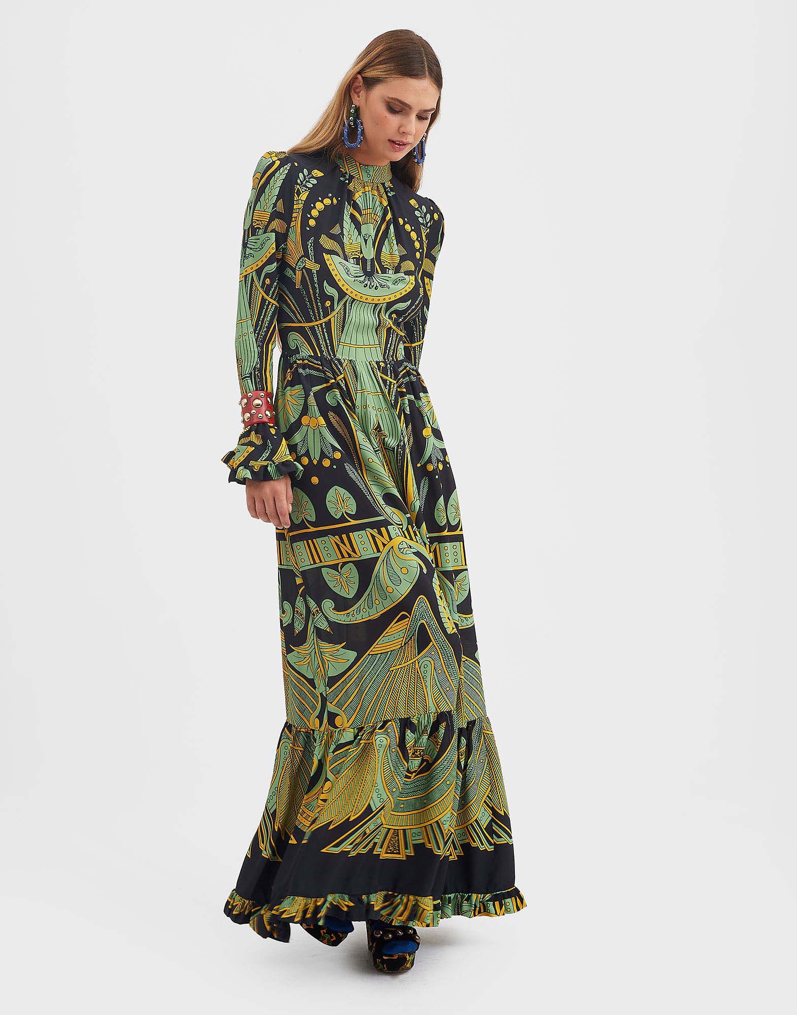 La DoubleJ Visconti Dress The Nile Plac&eacute;e Black DRE0041VIS001NIL01BL01