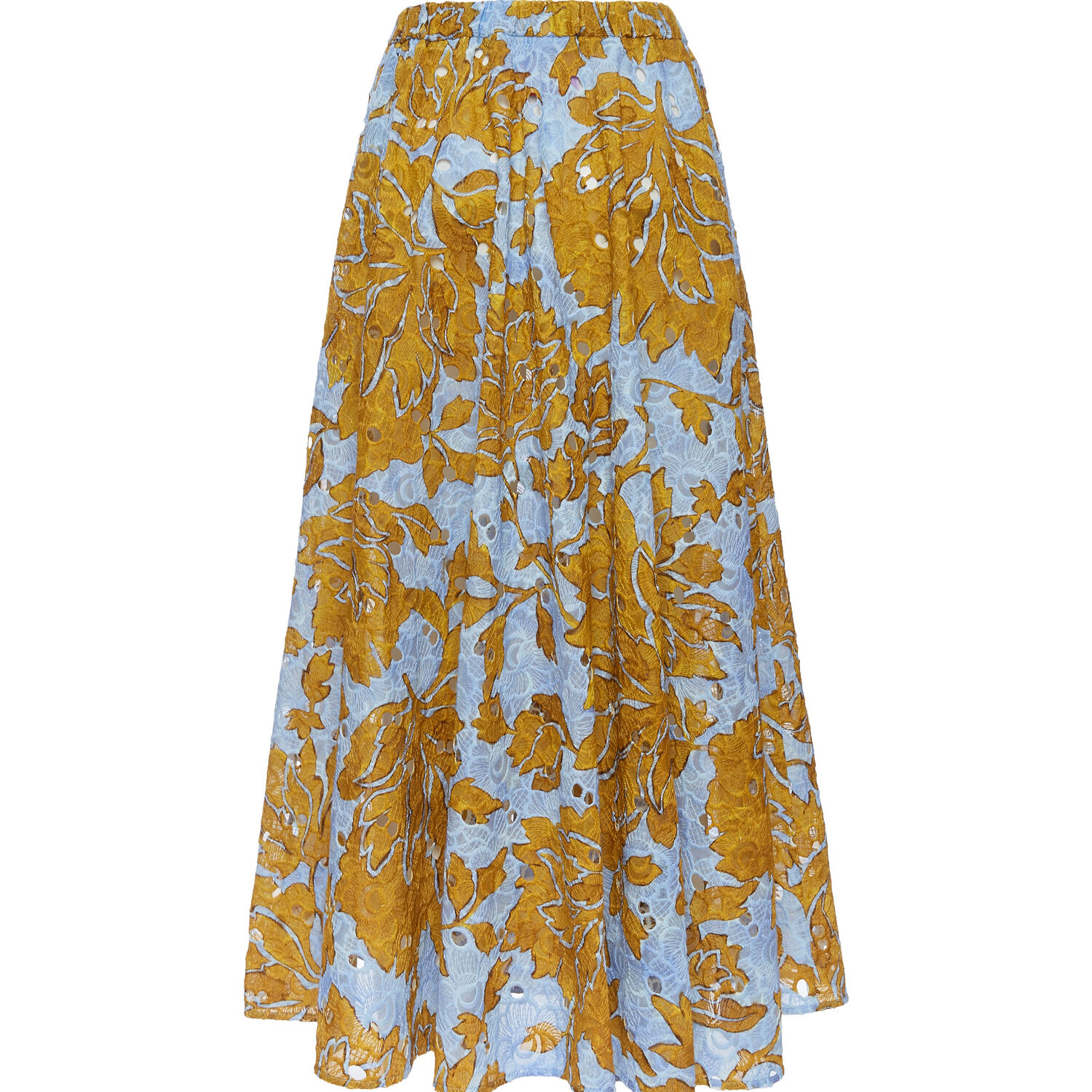 Shop La Doublej Drawstring Skirt In Tangle Light Blue