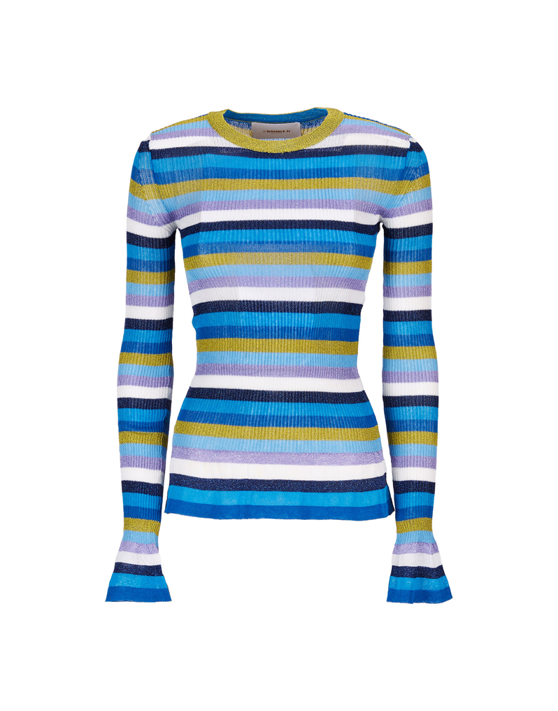 LaDoubleJ Flute Knit Top LaDoubleJ Flute Knit Top Multicolor Blu PUL0023KNI018VAR0034