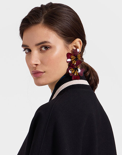 La DoubleJ Flora Earrings Solid Burgundy EAR0047POL013SOLIDRE02