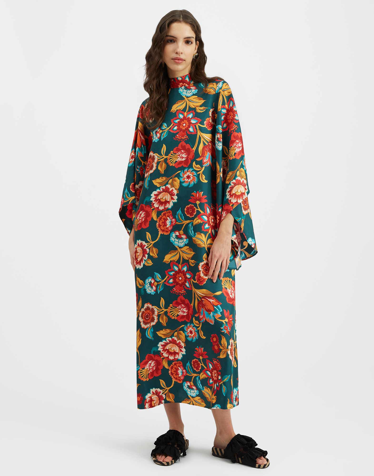 La DoubleJ Magnifico Midi Dress Hottie Emerald DRE0702SIL001HOT01GR04