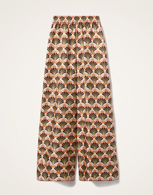 La DoubleJ Palazzo Pants Florette Fan Brown TRO0003SIL001FLF02BR02