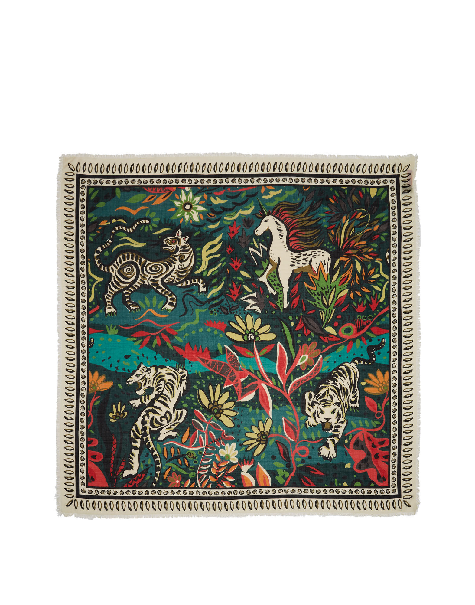 La DoubleJ Shawl (135x135) Giungla SCA0026SIL011GIU0002