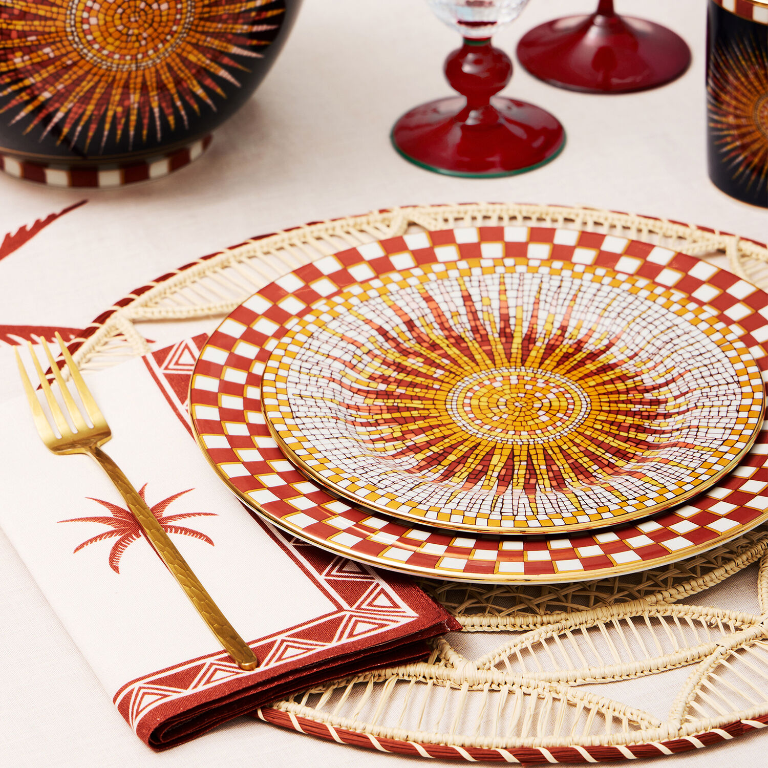 Shop La Doublej Raffia Placemats Set Of 2 In Sol Brick