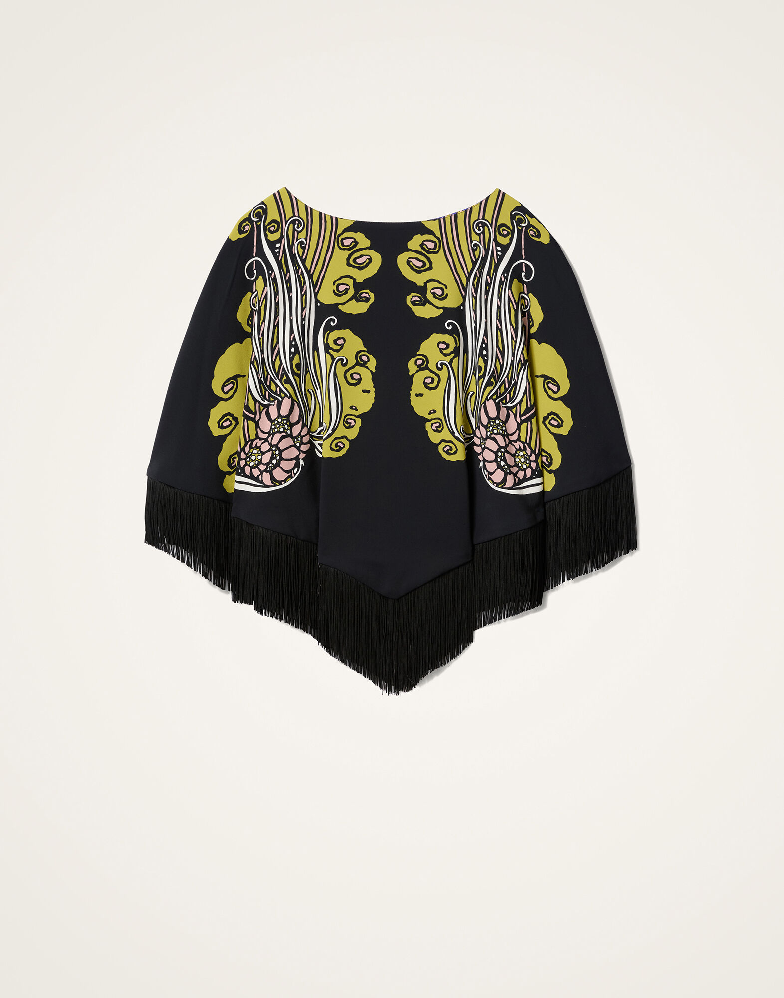 La DoubleJ Reversible Mini Poncho Top Lemuria Plac&eacute;e Black SCA0077VIS011LEM02BL01