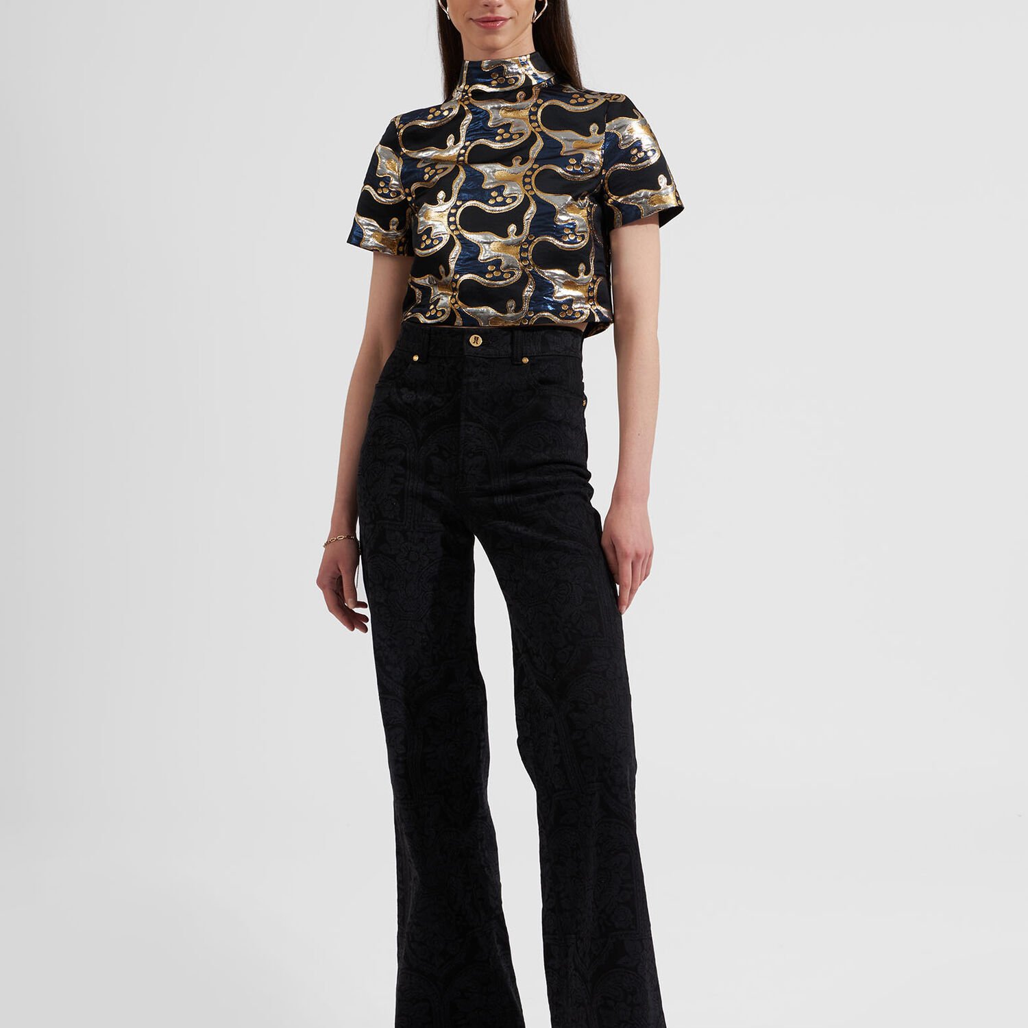 La Doublej Juliet Crop Top In Spritz Blu