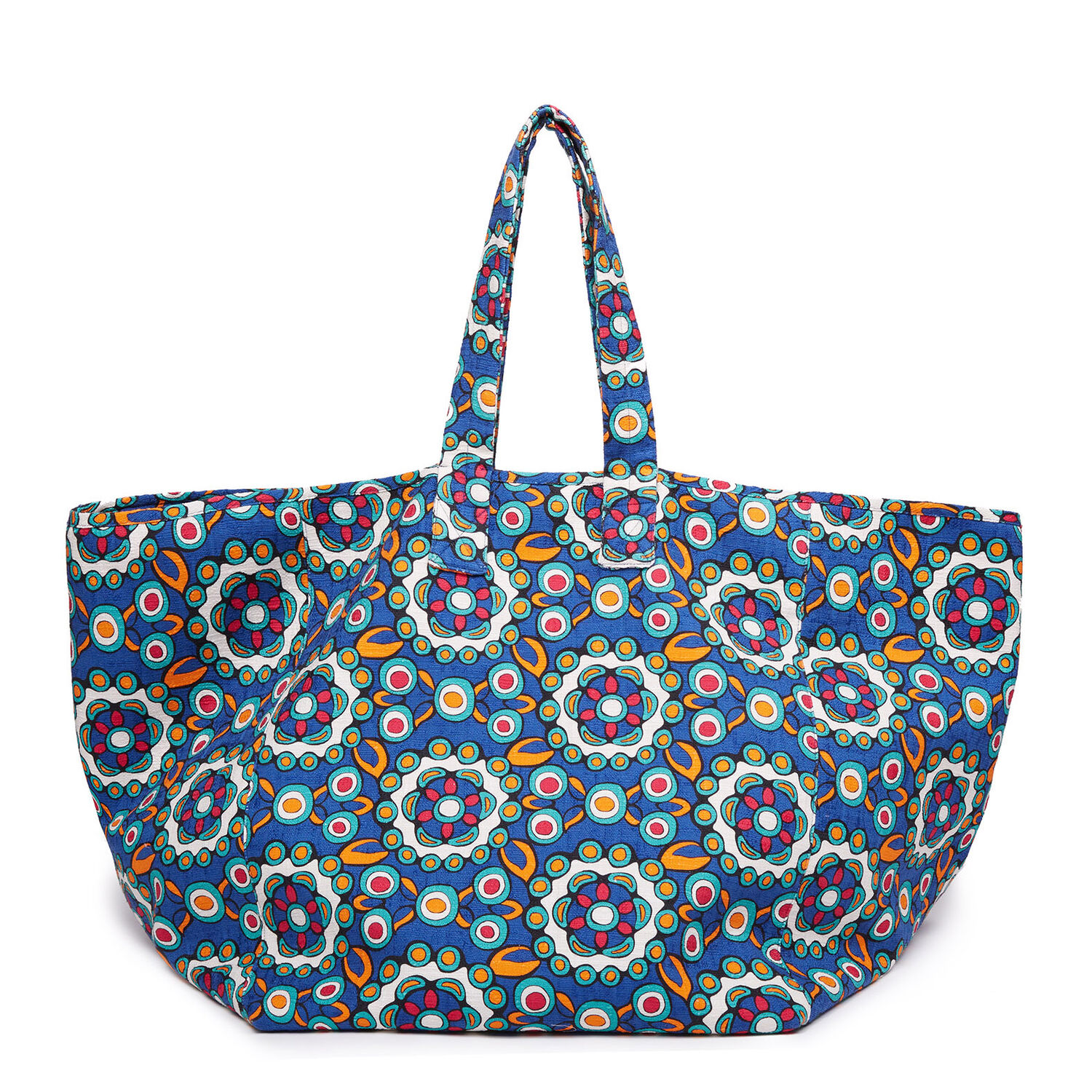 La Doublej Kaleidoscope Reversible Canvas Tote Bag In Kaleidoscope Bluette