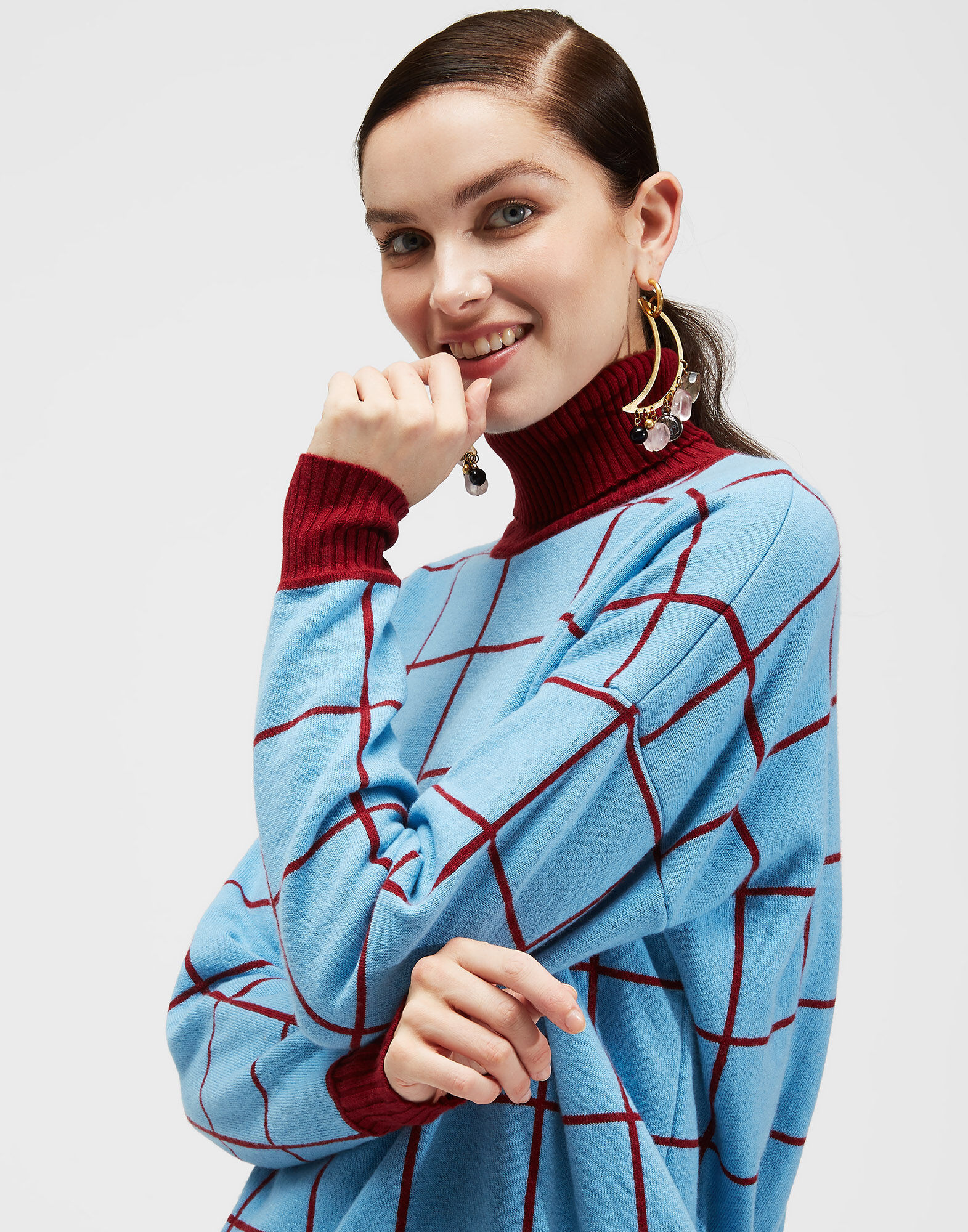 LaDoubleJ Boy Sweater Solid Light Blue PUL0037KNI030AZZ0001