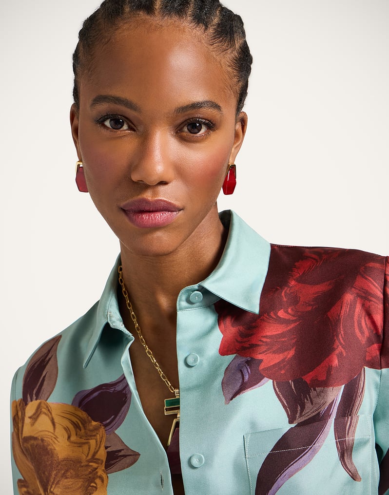 La DoubleJ Boy Shirt La DoubleJ Boy Shirt Peony Placée Light Blue SHI0040SIL001PEO06BU01