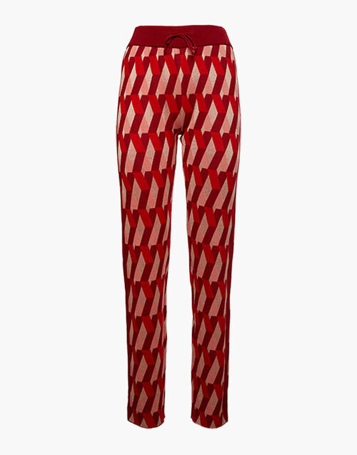 La DoubleJ Knit Leisure Joggers Diamond Rosso TRO0045KNI044VAR0100