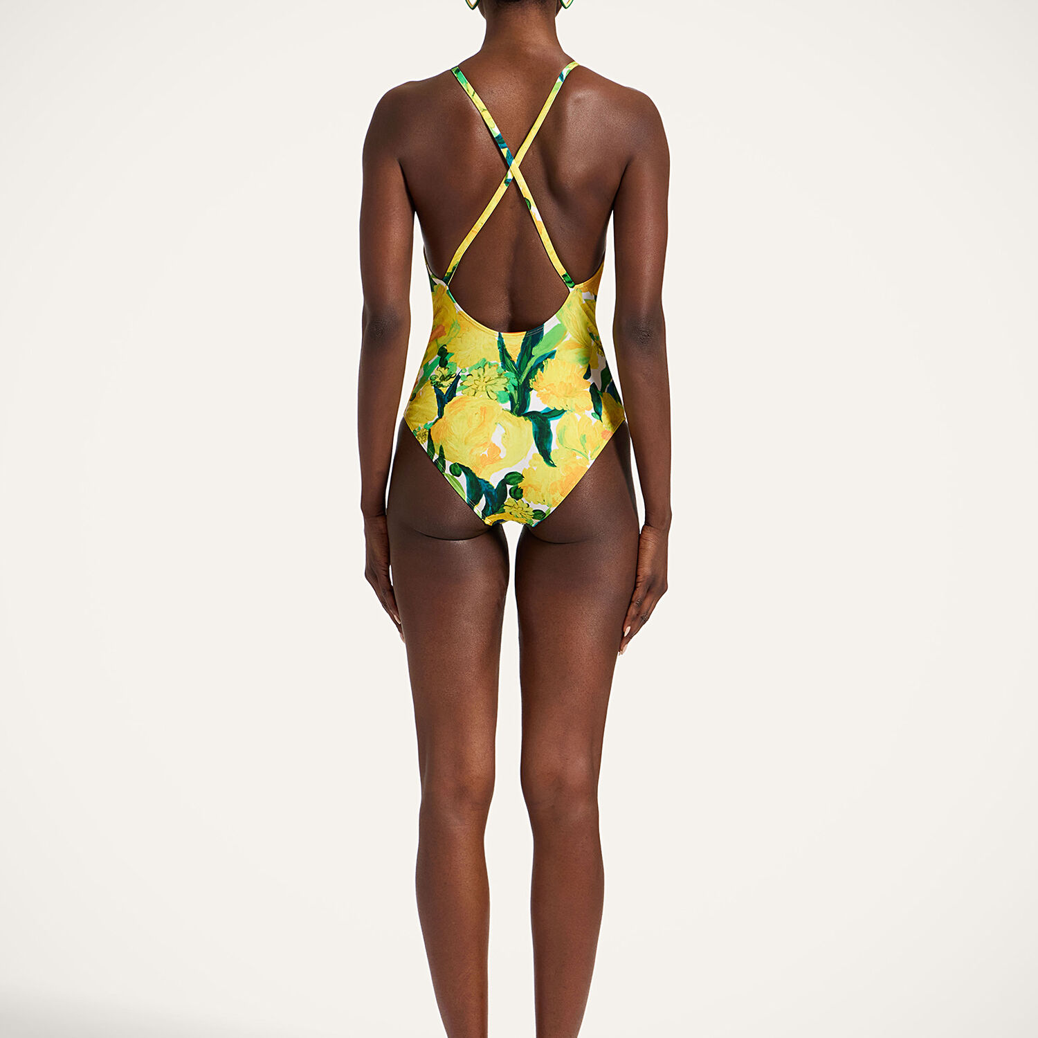 La Doublej Floral-print Halter Swimsuit