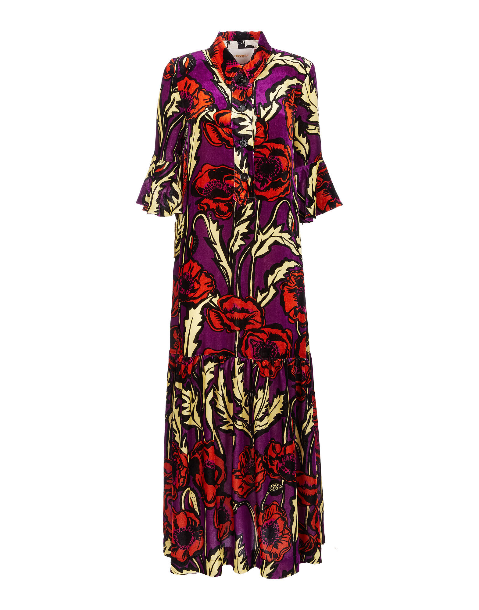 LaDoubleJ Artemis Dress Big Blooms Viola DRE0176VEL004PFI0004