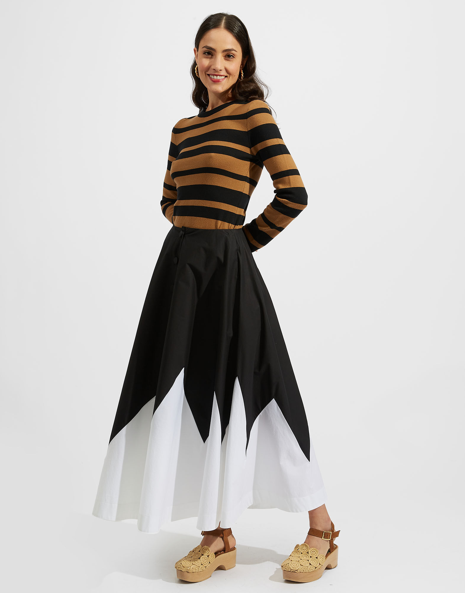 Striped holiday skirt top