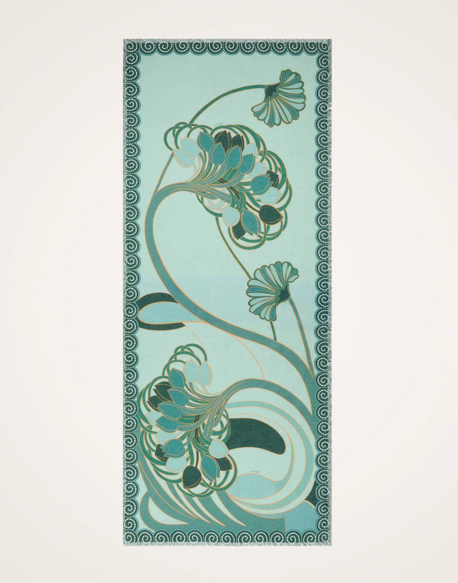 La DoubleJ Scarf (70X180) Blooming Tulip Plac&eacute;e Mint SCA0097MOS001BTU01GR11