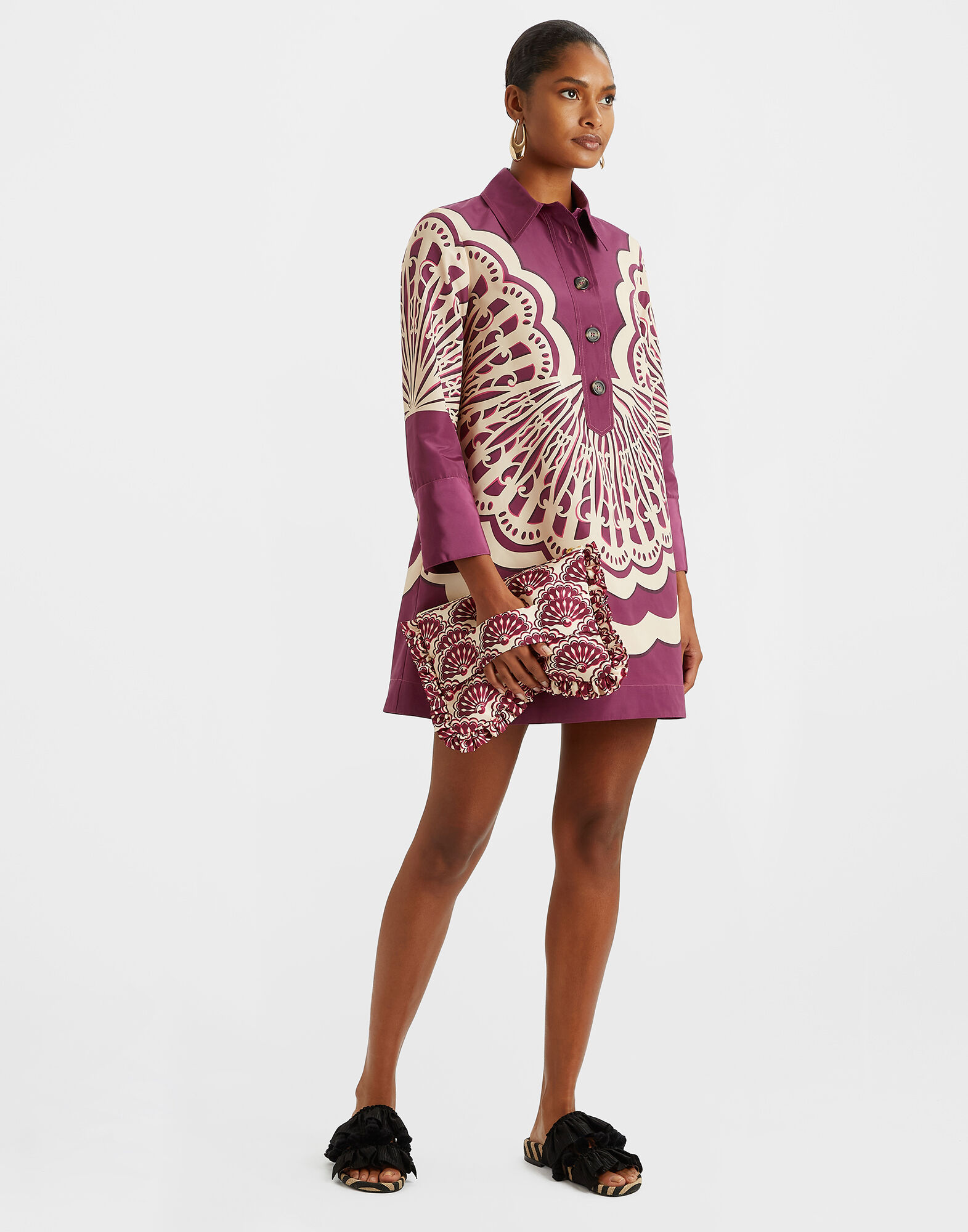 La DoubleJ Short Artemis Dress Fans Plac&eacute;e Purple DRE0701FAI002FAN03PU01