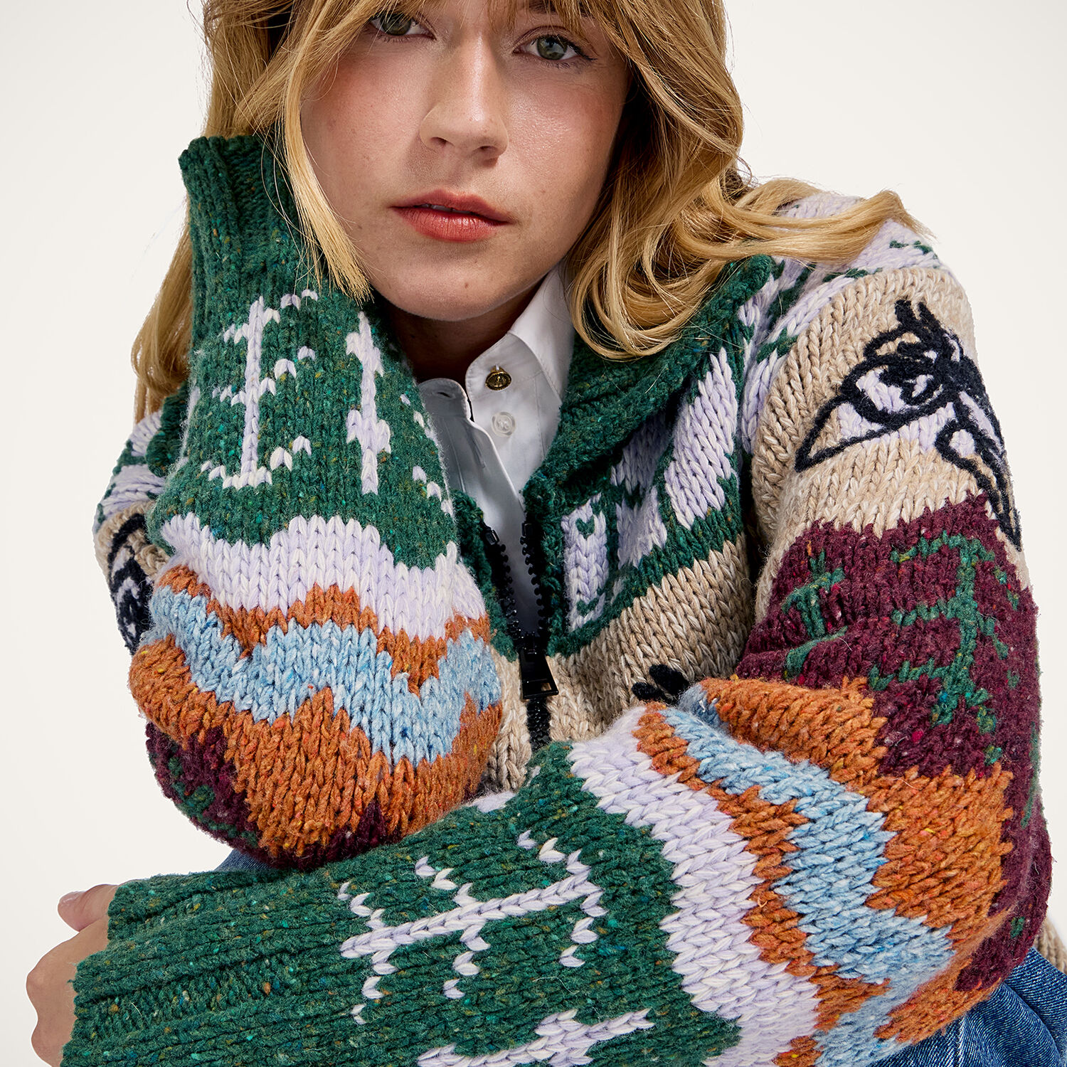 La Doublej Floral-embroidered Cardigan