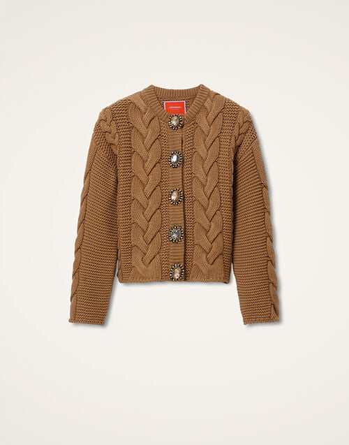 La DoubleJ Portrait Cardigan La DoubleJ Portrait Cardigan Solid Brown PUL0211KNI120VA271BR02