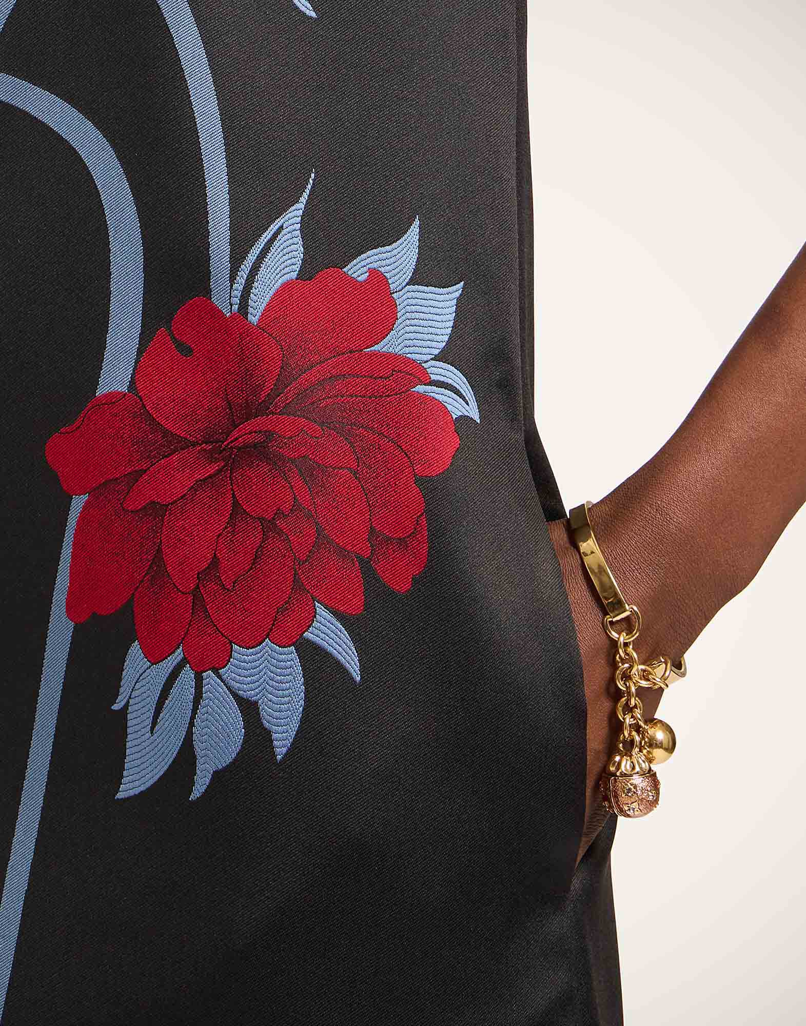 La DoubleJ Mini Column Dress Peonies Blue DRE1102JCQ135PEO08BU03