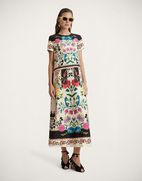 La DoubleJ Swing Dress Plaza Plac&eacute;e Ivory DRE0128SIL006PLA04WH04