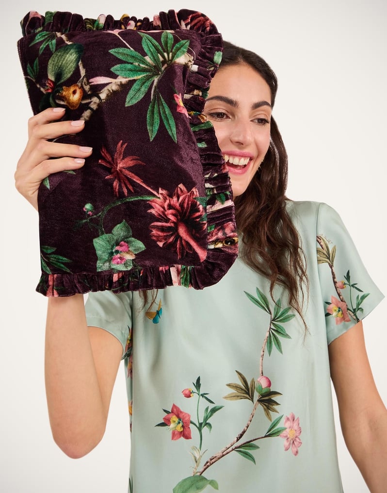 La DoubleJ Hand Pochette La DoubleJ Hand Pochette Zooflora Burgundy BAG0059VEL001ZOF02RE02