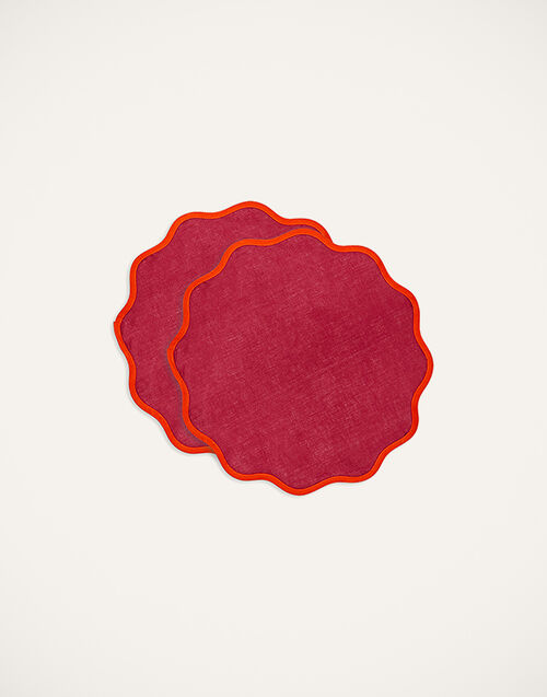 La DoubleJ Cloud Placemat Set Of 2 Rainbow Raspberry TBM0003LIN006RAI0029