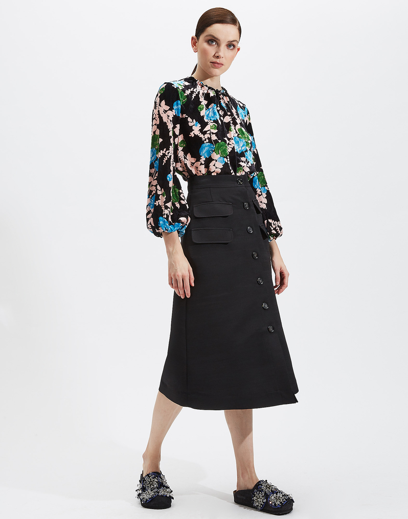 LaDoubleJ Charming Top LaDoubleJ Charming Top Winter Rose Nero TOP0021VEL004WTR0003