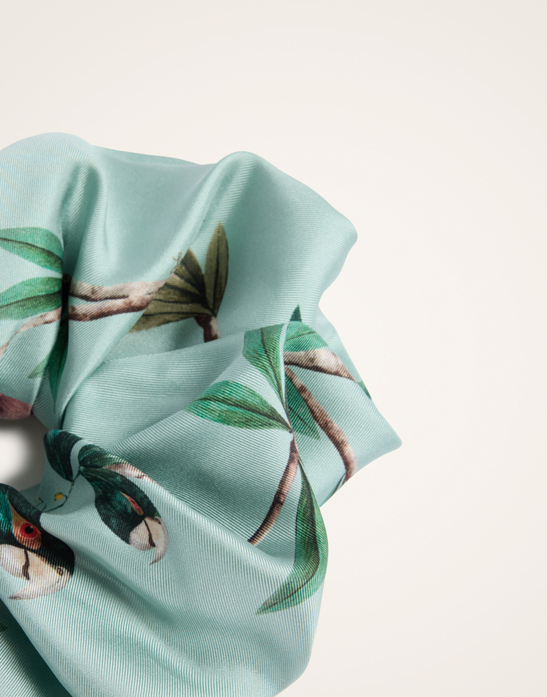 La DoubleJ Giga Scrunchie La DoubleJ Giga Scrunchie Zooflora Light Blue SCR0003SIL001ZOF02BU01