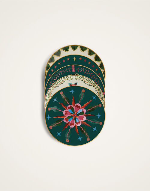 La DoubleJ Mini Plates Set of 5 Flora and Fauna Multicolor SID0007CER001HLE07MU03