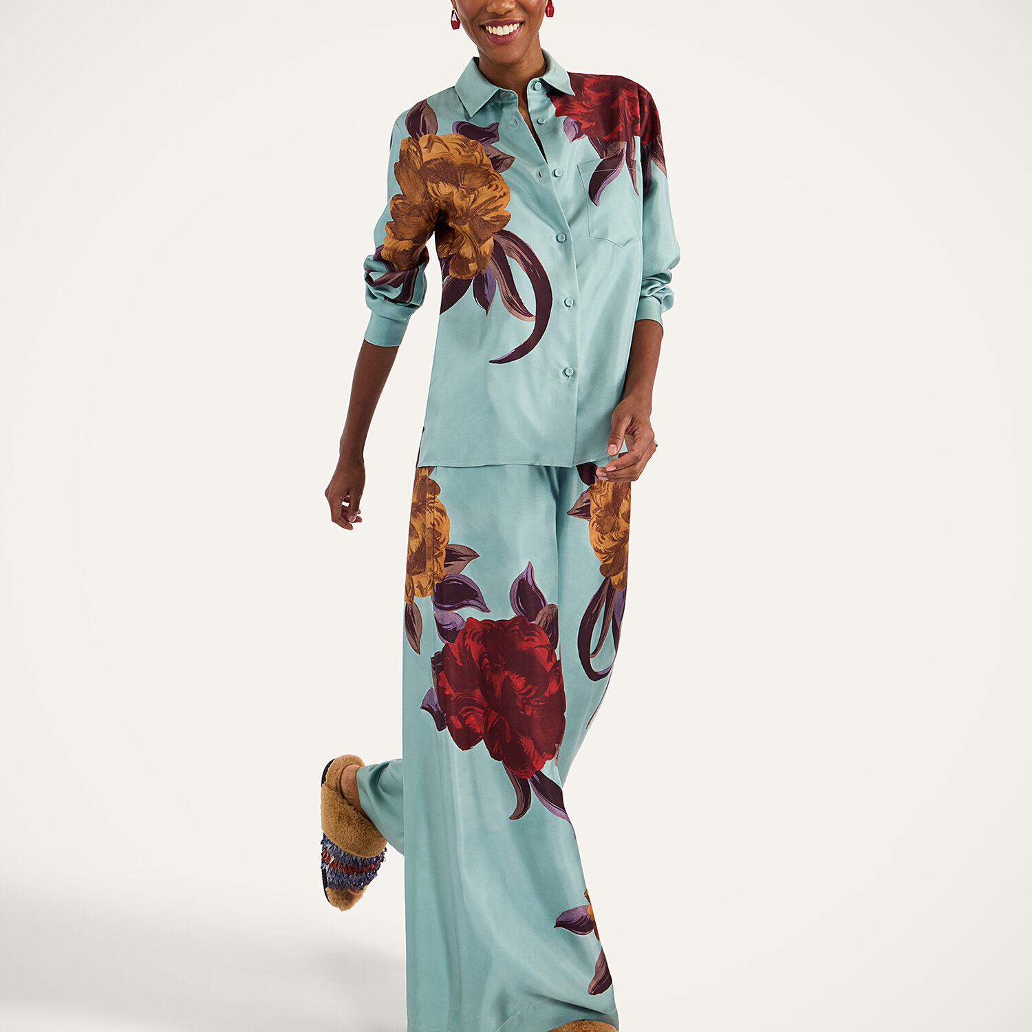 La Doublej Palazzo Pants In Green
