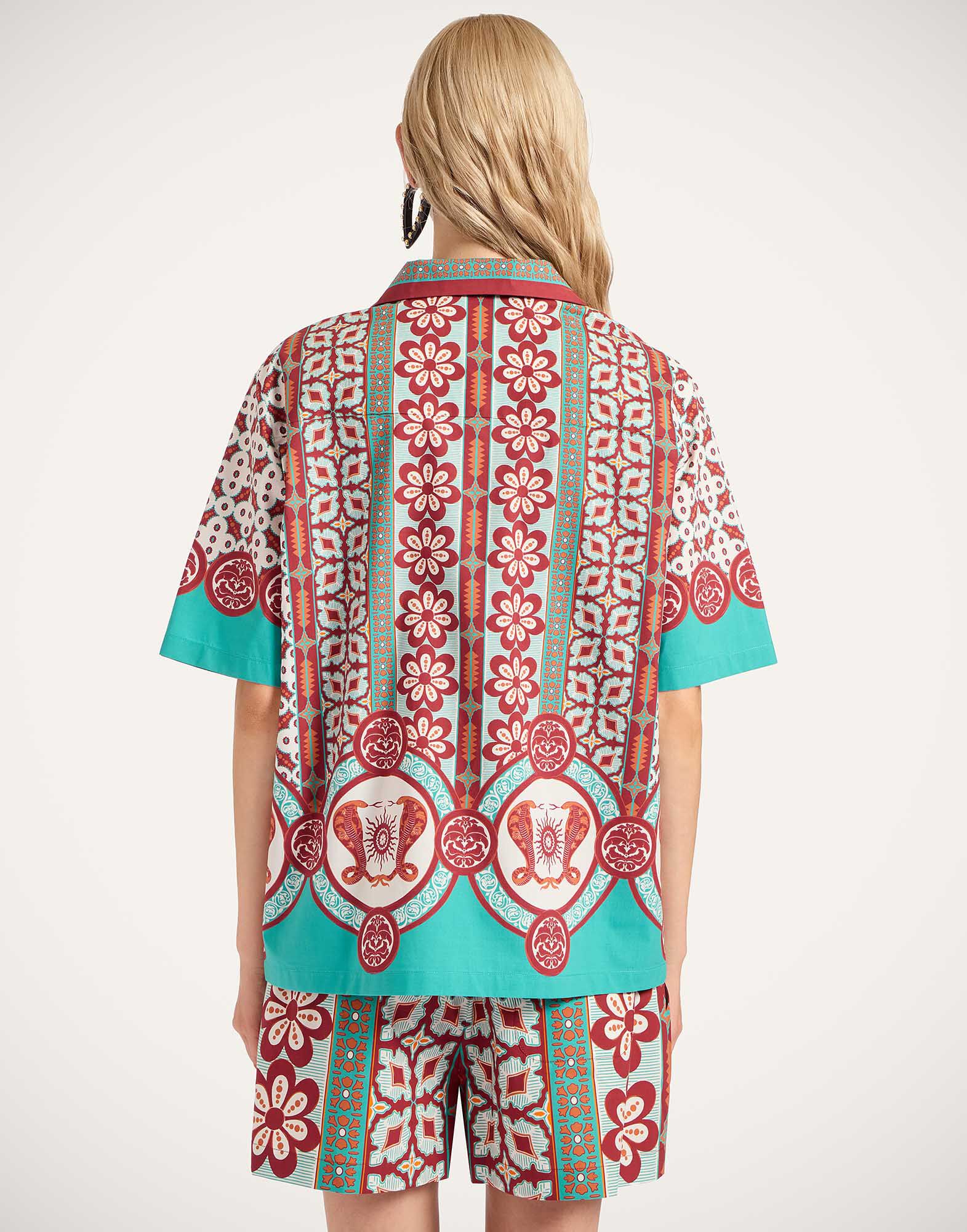 La DoubleJ Bowling Shirt Pagoda Plac&eacute;e Rust SHI0138COT015PAG01OR04