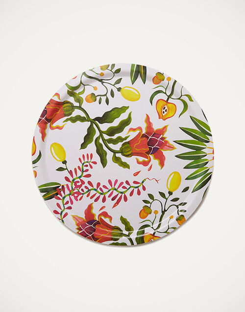 La DoubleJ Round Printed Tray Eden TRA0002WOD001HLE0008