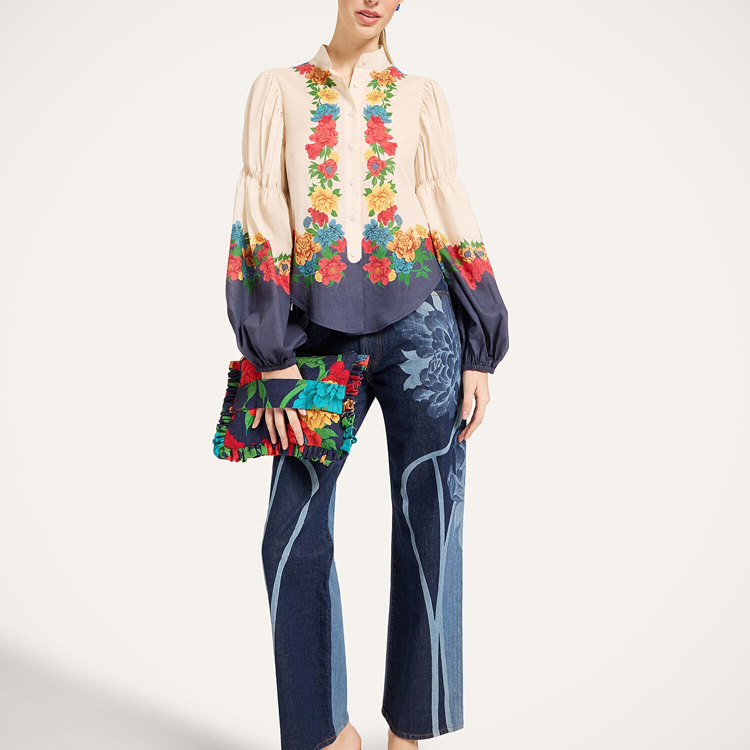  La Doublej Shorts & Pants Gend - The Straight Leg Jean Queen Peony Placée Indigo 31 99% Cotton 1% Elastan 