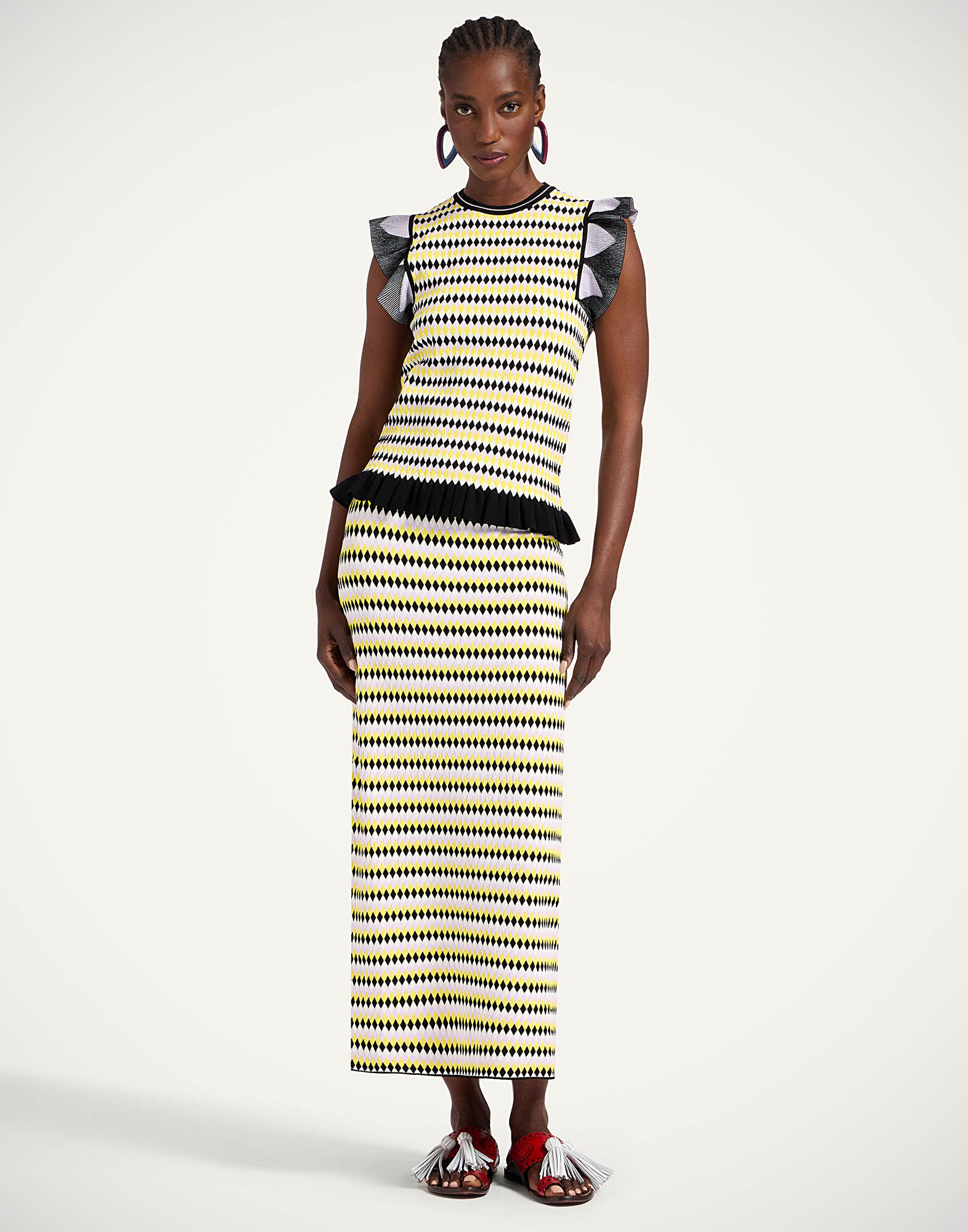 La DoubleJ Checkers Top Multicolor Yellow & Black PUL0267KNI159VA370YE02