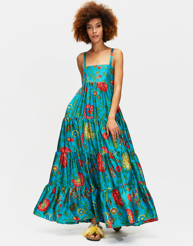 LaDoubleJ Bouncy Dress LaDoubleJ Bouncy Dress Dragon Flower Turchese DRE0042SIL001DRA0005