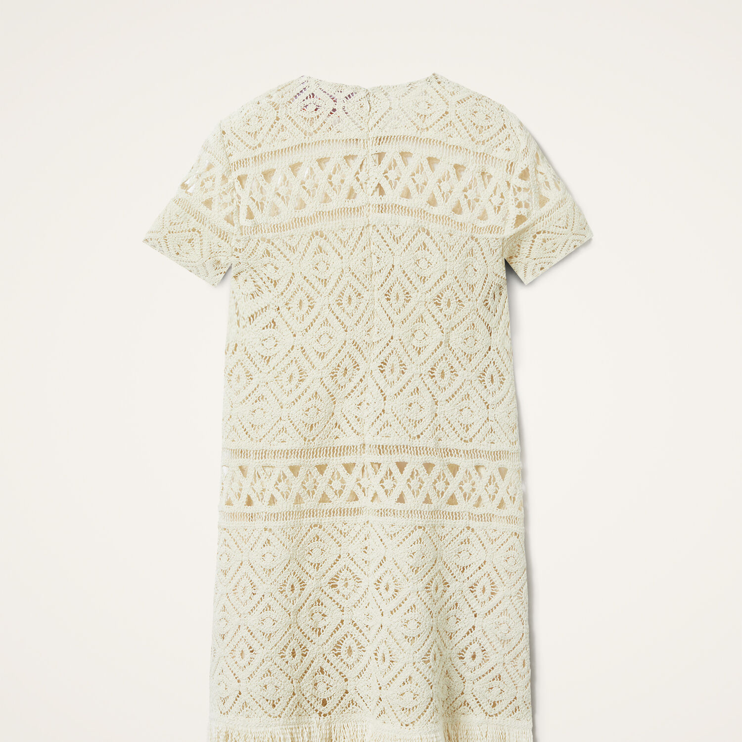 Shop La Doublej Lacey Mini Swing Dress In Plaza Cream