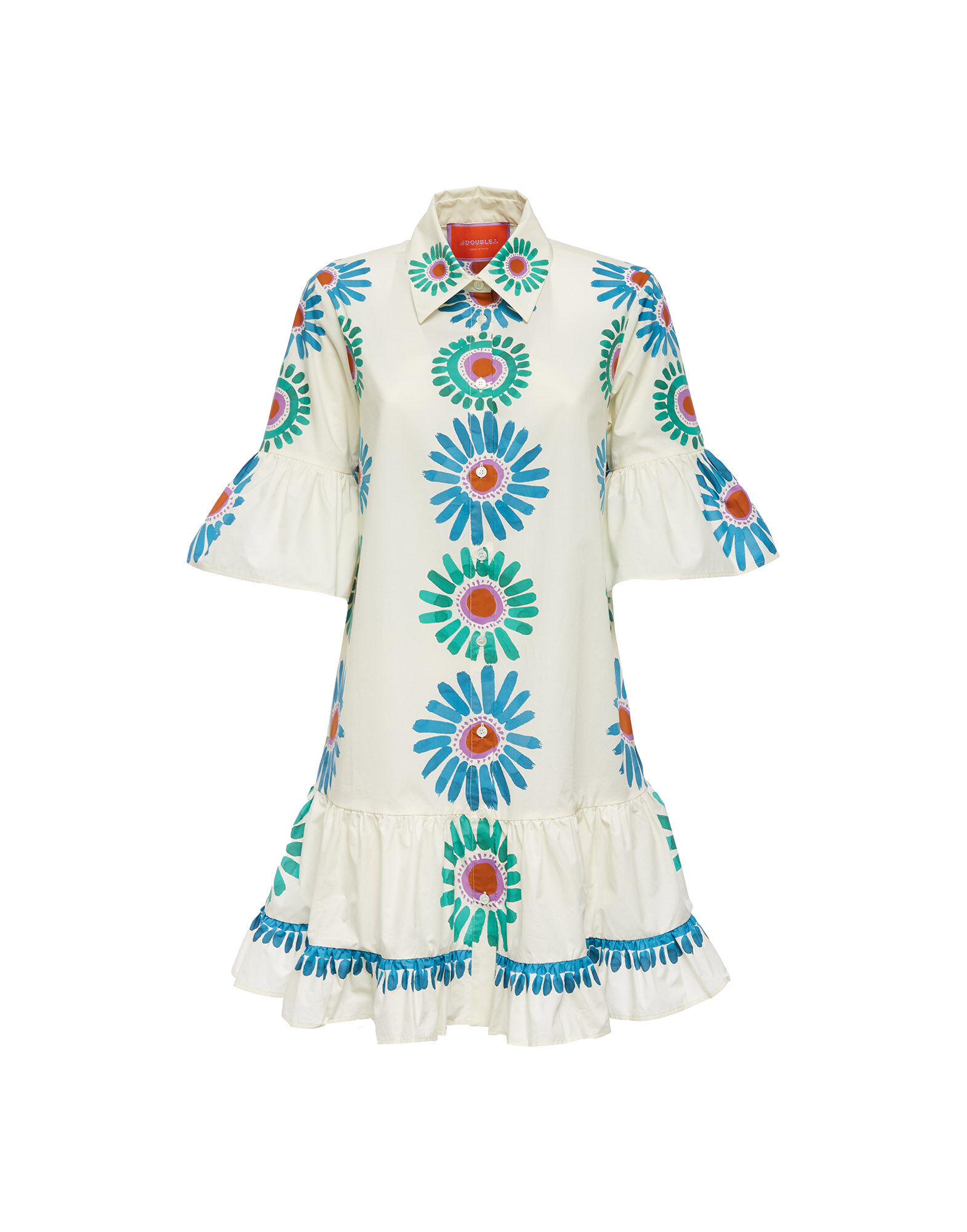 La DoubleJ Choux Dress Daisy Plac&eacute;e White DRE0205COT015DAY0005