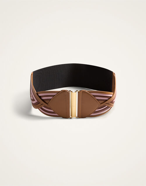 La DoubleJ Rainbow Belt Color Block Pink & Camel BEL0019LEA003CLB29PI01