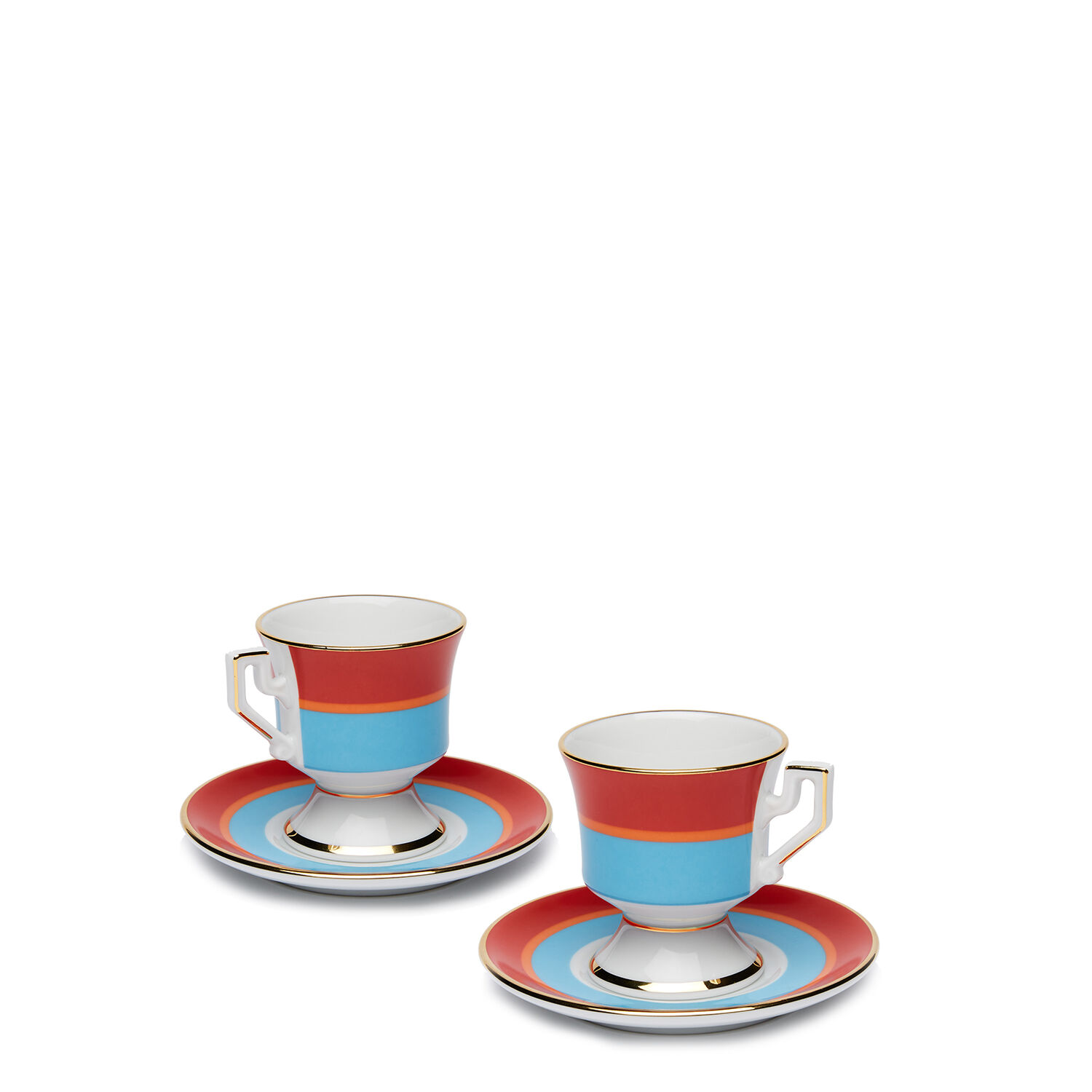 La Doublej Set Of 2 Espresso Cups In Rainbow Azzurro