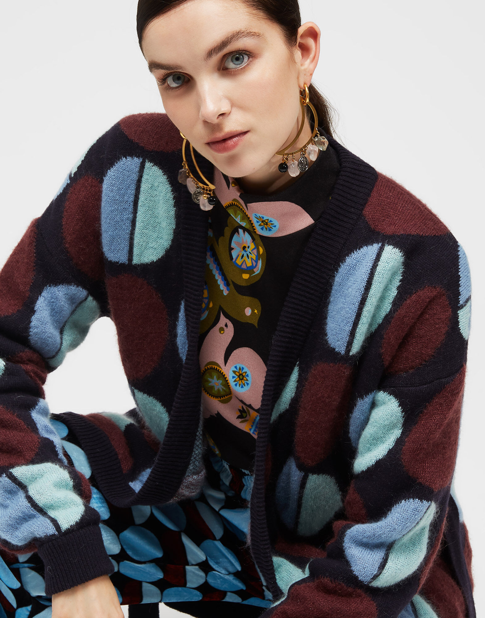 LaDoubleJ Bowling Cardigan Sfere Blu PUL0030KNI031SFE0006