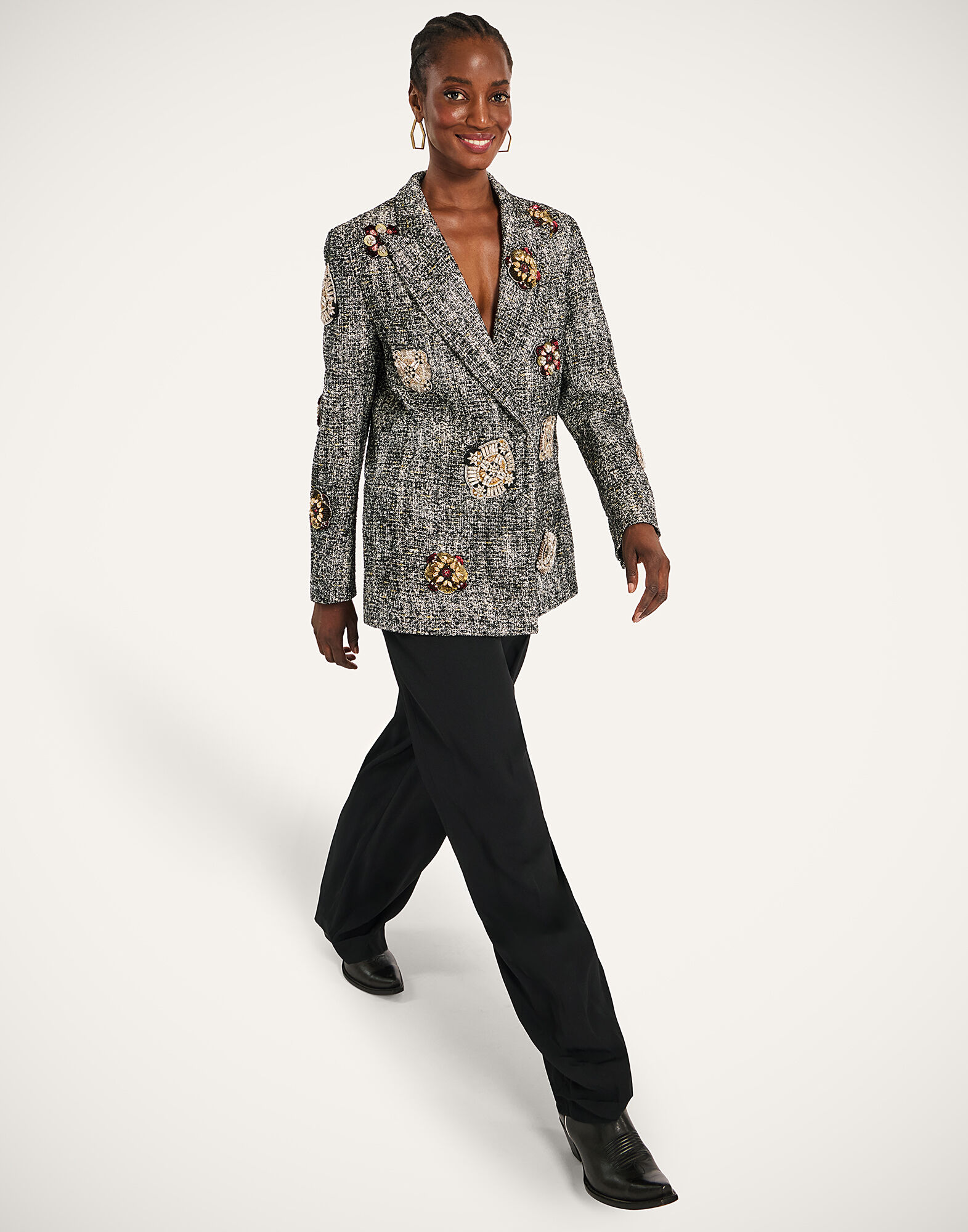 La DoubleJ Jagger Jacket Solid Black & White JAC0155EMB119NUC05BL03