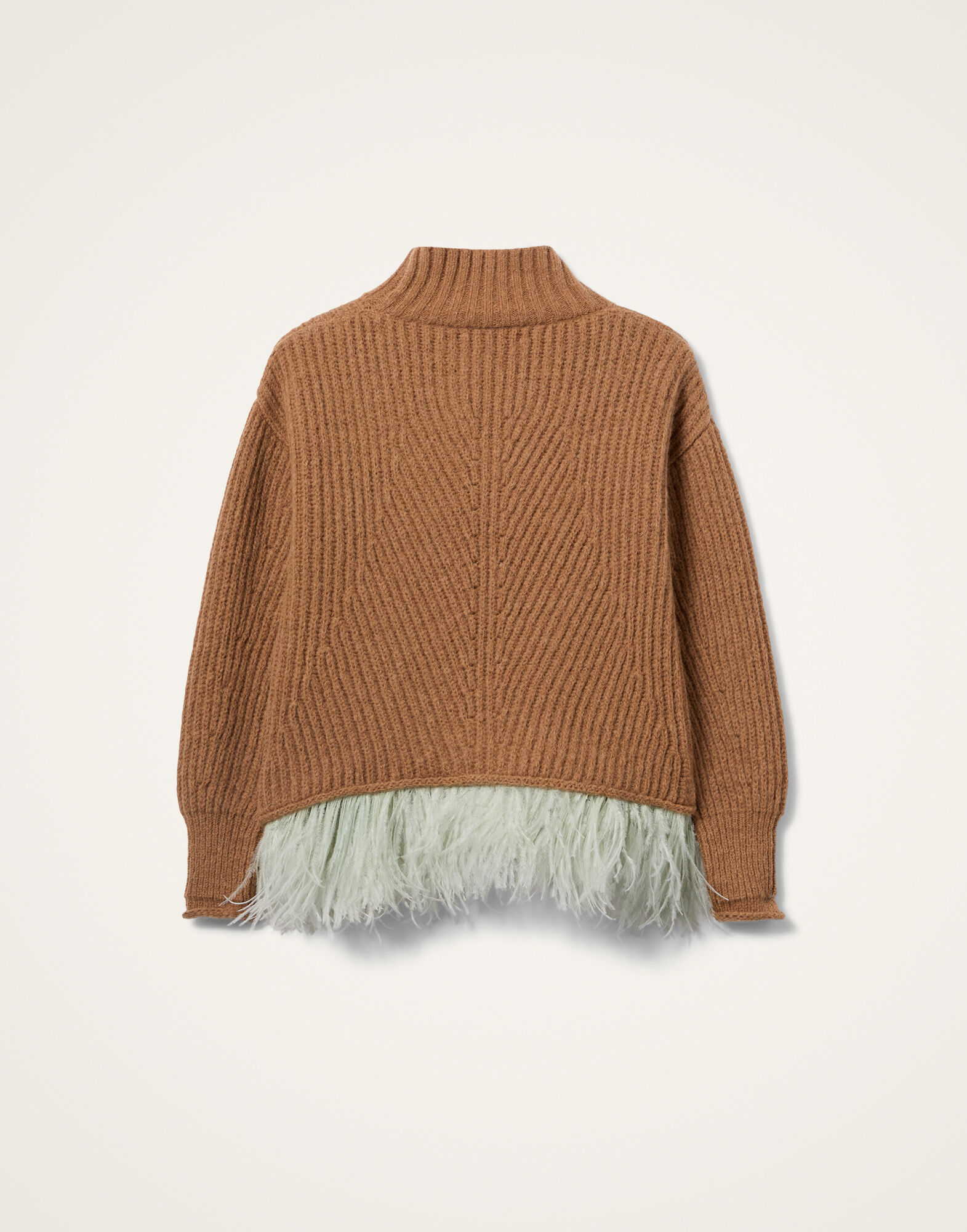 La DoubleJ High Kick Sweater Solid Camel PUL0174KNI098VA459BR04