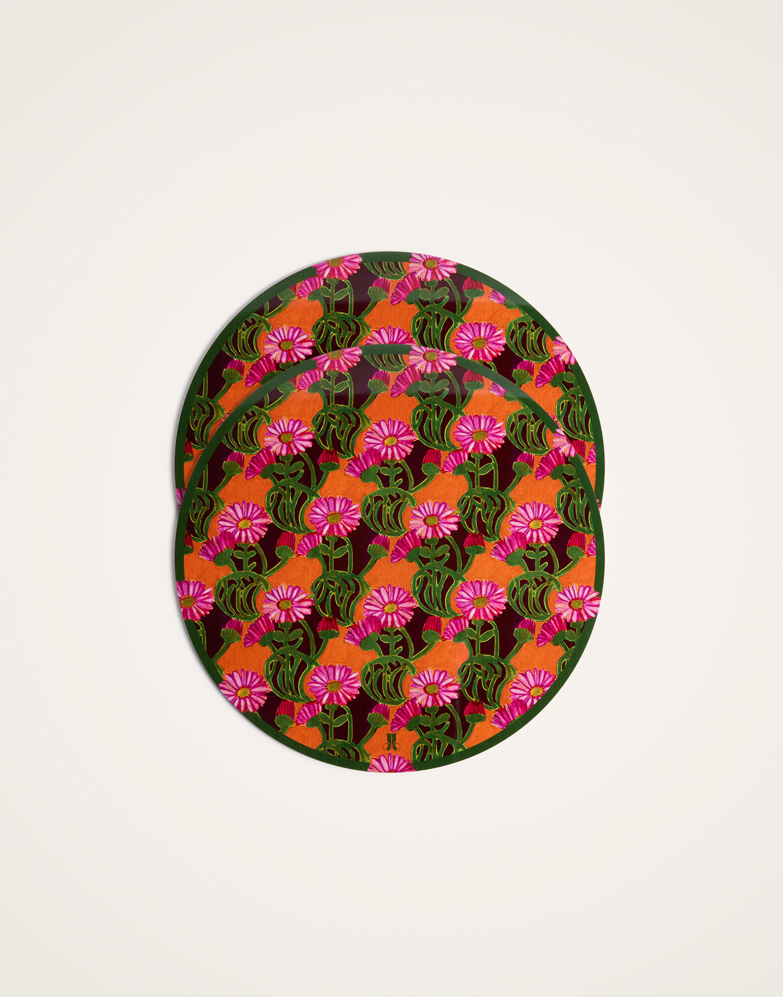 La DoubleJ Disk Placemats Set Of 2 Como Gerber Orange PMT0032CRK001GER08OR02