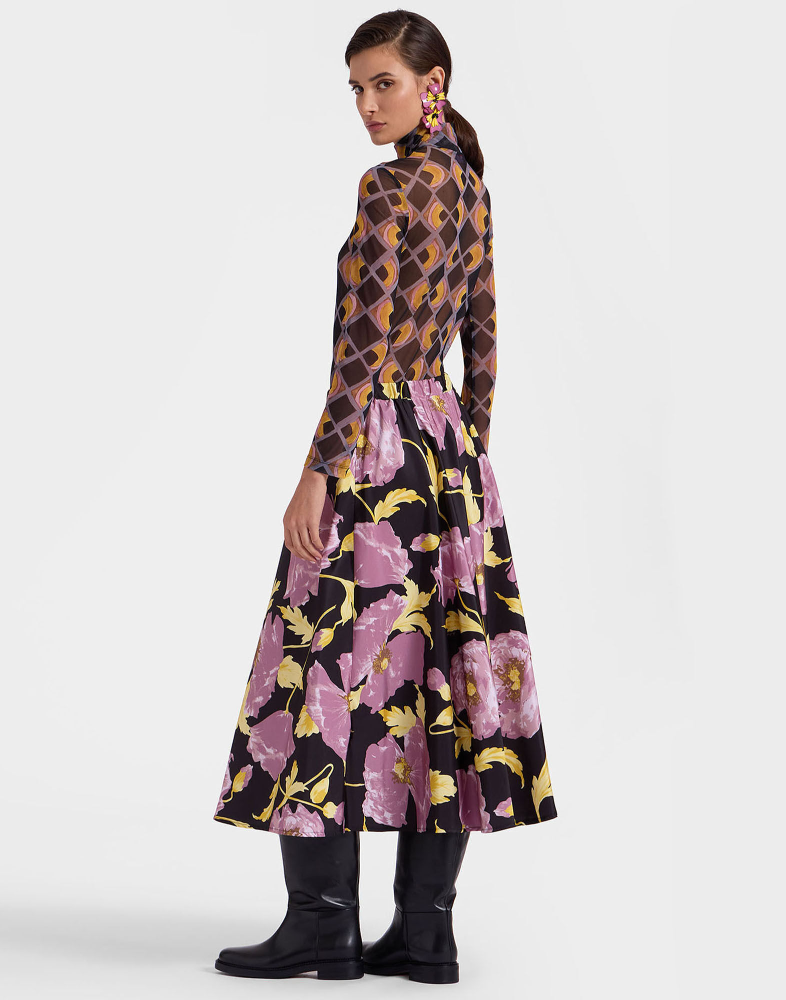 Drawstring Skirt in Sylph Black for Women | La DoubleJ
