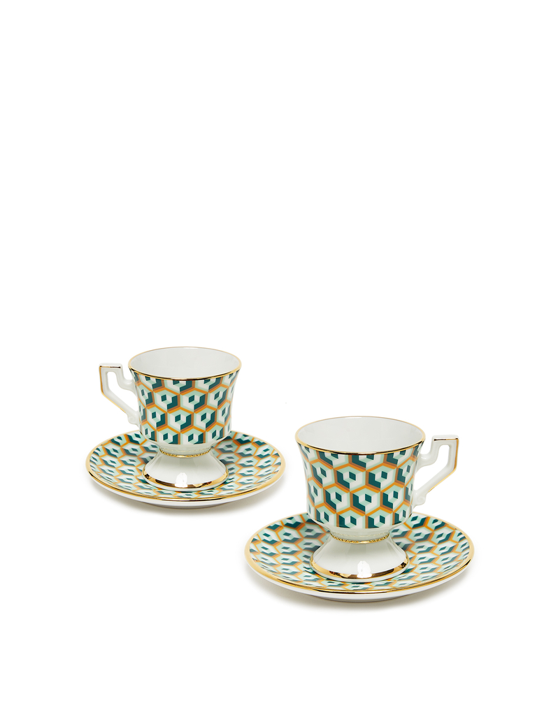La DoubleJ Espresso Cup & Saucer Set of 2 La DoubleJ Espresso Cup & Saucer Set of 2 Cubi Verde DIS0007CER001CUB0007
