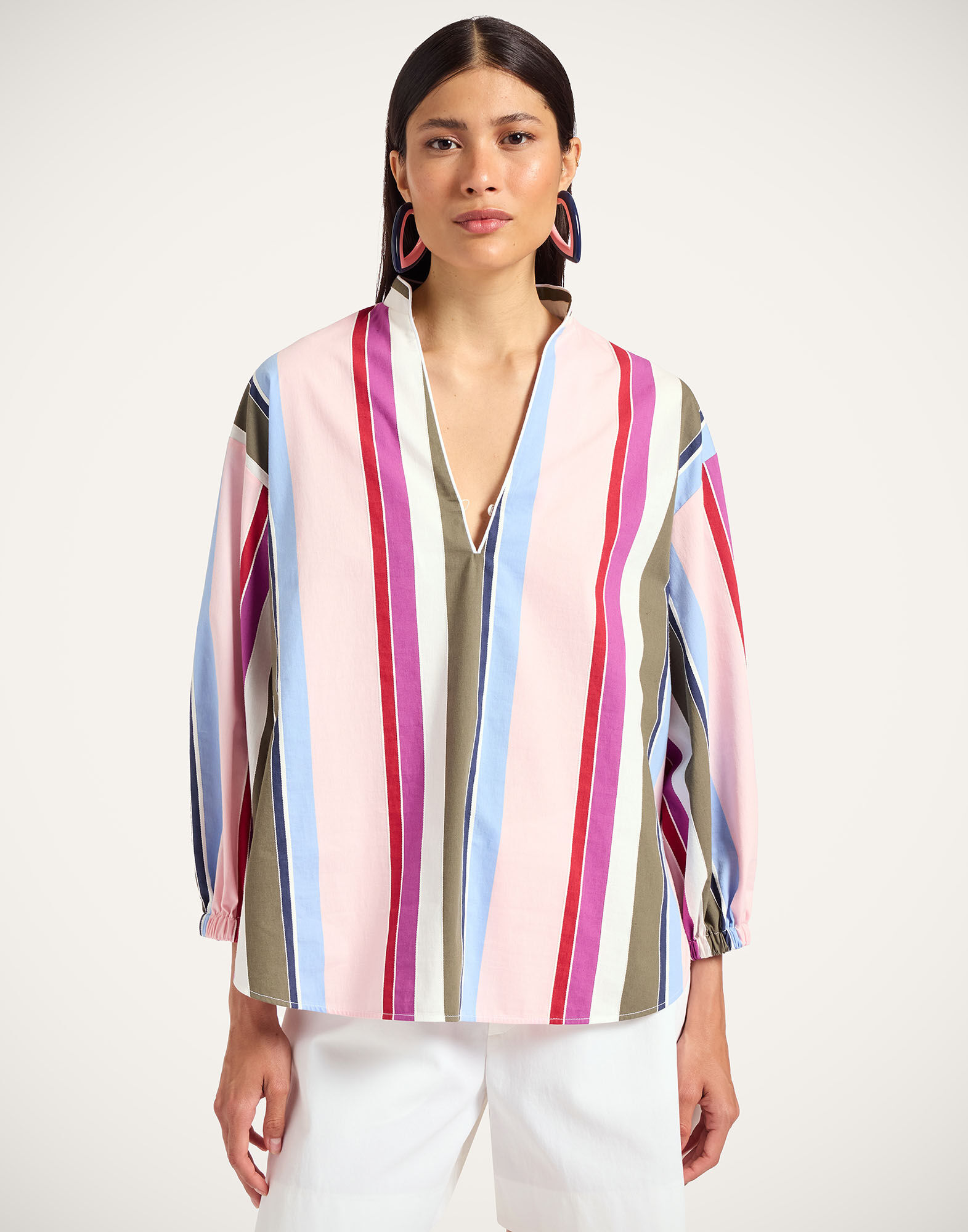 La DoubleJ Jackie Shirt Stripes Multicolor Pink SHI0093COT078CLB22PI01