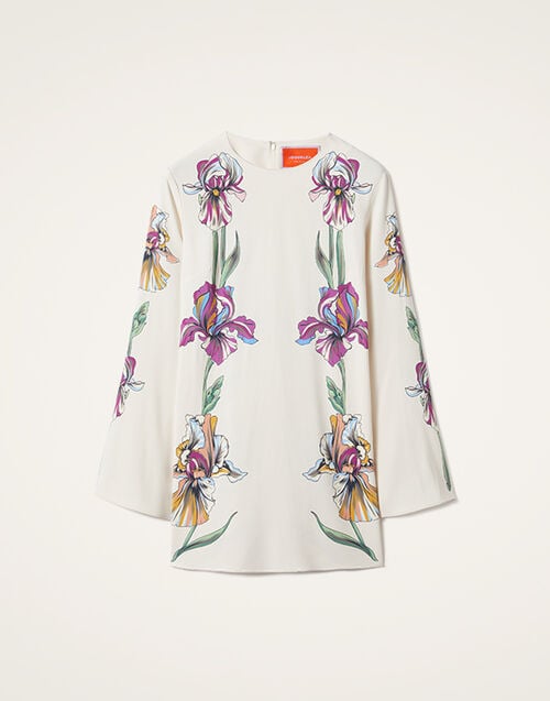 La DoubleJ Mini Supremes Swing Dress Iris Plac&eacute;e Ivory DRE0619VIS011IRS07WH04