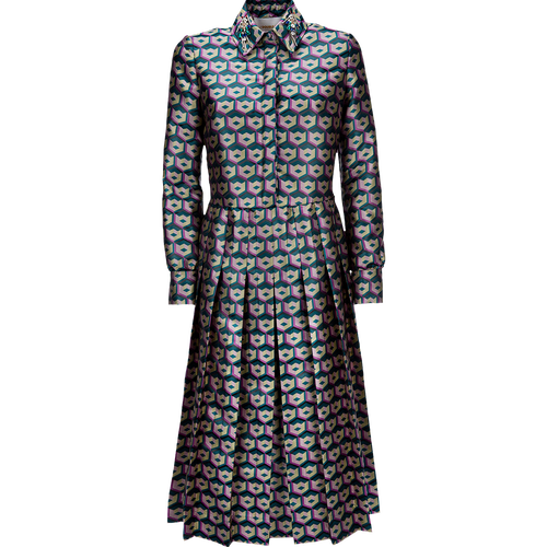 LaDoubleJ Embroidered Chemisier Dress Cubi Verdi DRE0025JAC004CUB0002