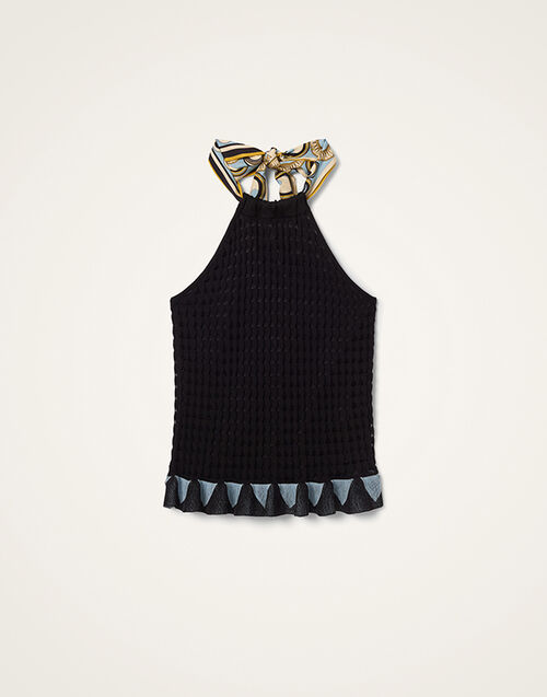 La DoubleJ Fiocchetto Top Solid Black PUL0376KNI211VA500BL03